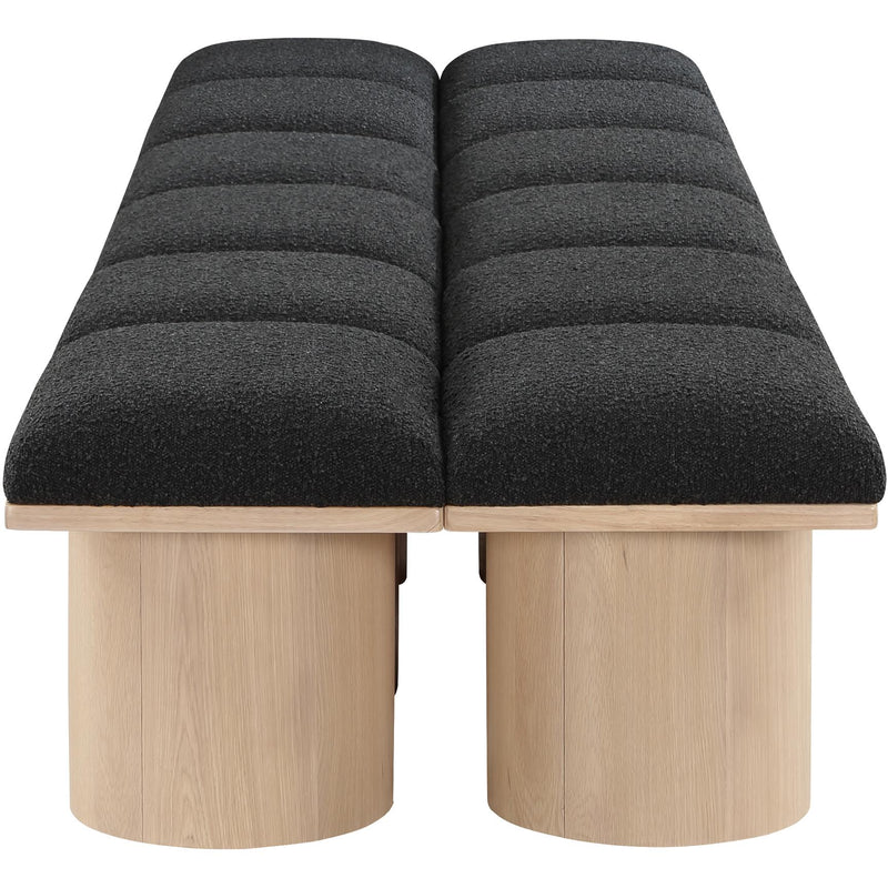Meridian Pavilion Black Boucle Fabric Bench IMAGE 4