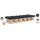 Meridian Pavilion Black Boucle Fabric Bench IMAGE 8