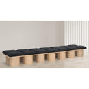 Meridian Pavilion Black Boucle Fabric Bench IMAGE 2