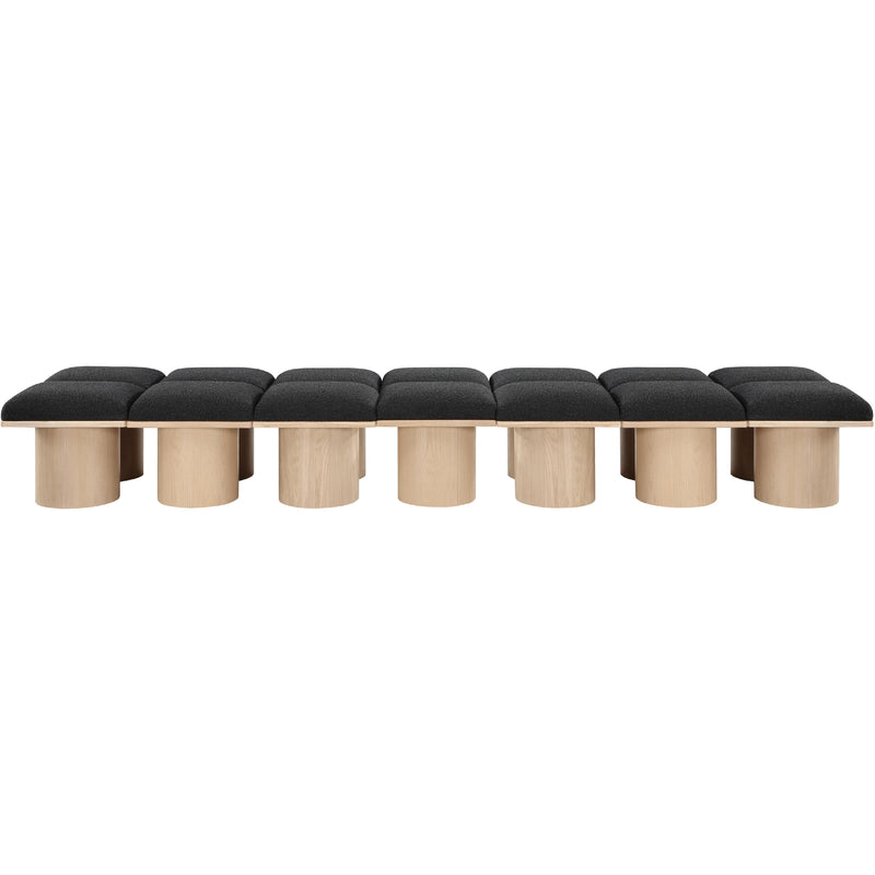Meridian Pavilion Black Boucle Fabric Bench IMAGE 3