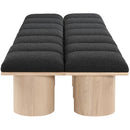 Meridian Pavilion Black Boucle Fabric Bench IMAGE 4