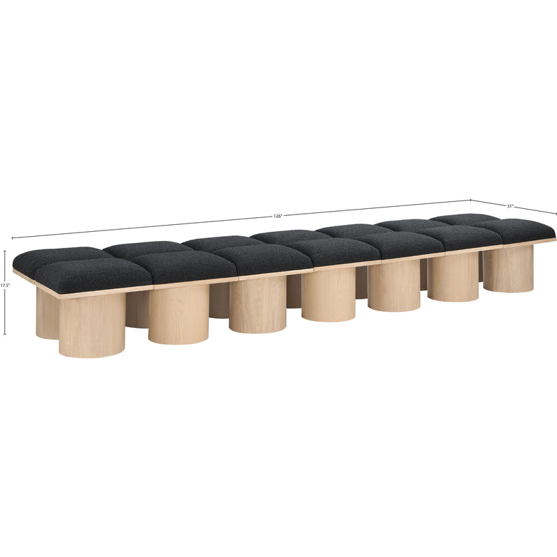 Meridian Pavilion Black Boucle Fabric Bench IMAGE 6