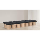 Meridian Pavilion Black Boucle Fabric Bench IMAGE 2