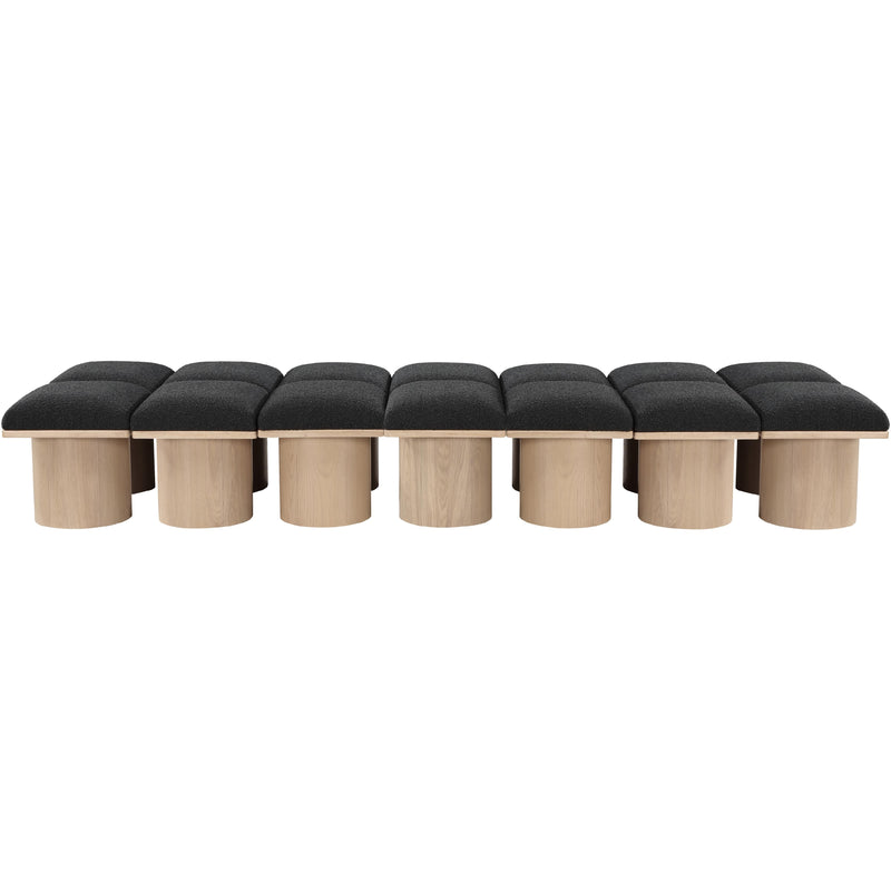 Meridian Pavilion Black Boucle Fabric Bench IMAGE 3