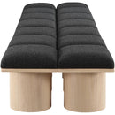 Meridian Pavilion Black Boucle Fabric Bench IMAGE 4