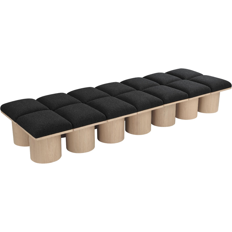 Meridian Pavilion Black Boucle Fabric Bench IMAGE 5