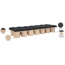 Meridian Pavilion Black Boucle Fabric Bench IMAGE 8