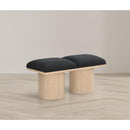 Meridian Pavilion Black Boucle Fabric Bench IMAGE 2