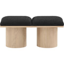 Meridian Pavilion Black Boucle Fabric Bench IMAGE 3
