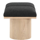 Meridian Pavilion Black Boucle Fabric Bench IMAGE 4