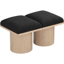 Meridian Pavilion Black Boucle Fabric Bench IMAGE 5