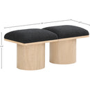 Meridian Pavilion Black Boucle Fabric Bench IMAGE 7
