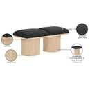 Meridian Pavilion Black Boucle Fabric Bench IMAGE 8