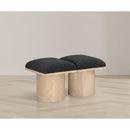 Meridian Pavilion Black Boucle Fabric Bench IMAGE 2