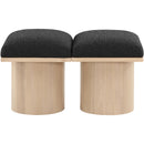 Meridian Pavilion Black Boucle Fabric Bench IMAGE 3