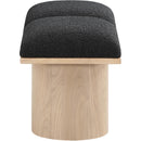 Meridian Pavilion Black Boucle Fabric Bench IMAGE 4