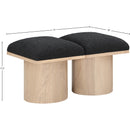 Meridian Pavilion Black Boucle Fabric Bench IMAGE 6