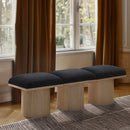 Meridian Pavilion Black Boucle Fabric Bench IMAGE 2