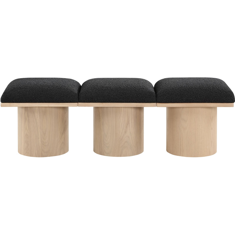 Meridian Pavilion Black Boucle Fabric Bench IMAGE 3