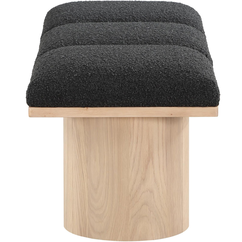 Meridian Pavilion Black Boucle Fabric Bench IMAGE 4