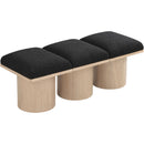 Meridian Pavilion Black Boucle Fabric Bench IMAGE 5
