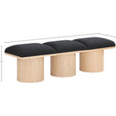 Meridian Pavilion Black Boucle Fabric Bench IMAGE 7