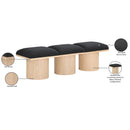 Meridian Pavilion Black Boucle Fabric Bench IMAGE 8