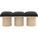 Meridian Pavilion Black Boucle Fabric Bench IMAGE 3