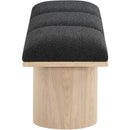 Meridian Pavilion Black Boucle Fabric Bench IMAGE 4