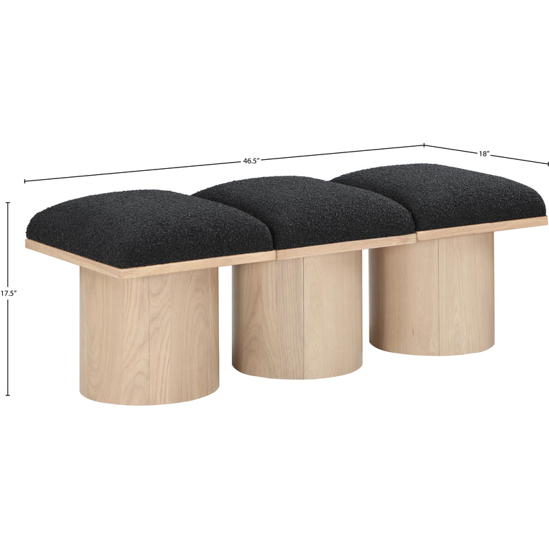 Meridian Pavilion Black Boucle Fabric Bench IMAGE 6
