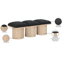 Meridian Pavilion Black Boucle Fabric Bench IMAGE 7