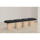 Meridian Pavilion Black Boucle Fabric Bench IMAGE 2