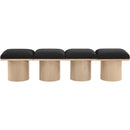 Meridian Pavilion Black Boucle Fabric Bench IMAGE 3