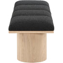 Meridian Pavilion Black Boucle Fabric Bench IMAGE 4