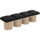 Meridian Pavilion Black Boucle Fabric Bench IMAGE 5