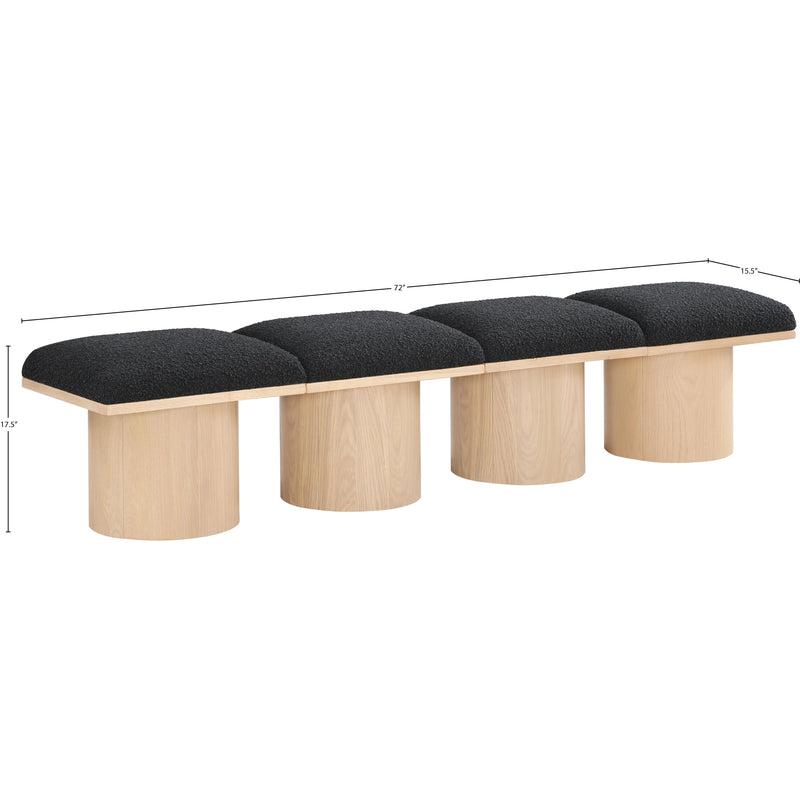 Meridian Pavilion Black Boucle Fabric Bench IMAGE 7