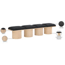 Meridian Pavilion Black Boucle Fabric Bench IMAGE 8