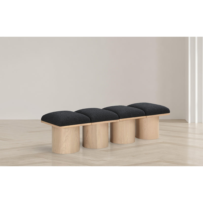 Meridian Pavilion Black Boucle Fabric Bench IMAGE 2