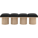 Meridian Pavilion Black Boucle Fabric Bench IMAGE 3