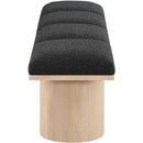 Meridian Pavilion Black Boucle Fabric Bench IMAGE 4