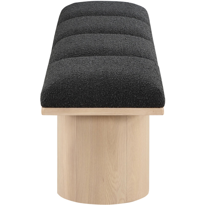 Meridian Pavilion Black Boucle Fabric Bench IMAGE 4