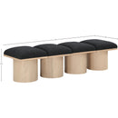 Meridian Pavilion Black Boucle Fabric Bench IMAGE 6