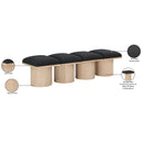 Meridian Pavilion Black Boucle Fabric Bench IMAGE 7