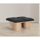 Meridian Pavilion Black Boucle Fabric Bench IMAGE 2