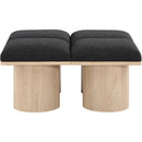 Meridian Pavilion Black Boucle Fabric Bench IMAGE 3