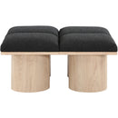 Meridian Pavilion Black Boucle Fabric Bench IMAGE 4