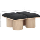 Meridian Pavilion Black Boucle Fabric Bench IMAGE 6