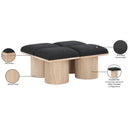 Meridian Pavilion Black Boucle Fabric Bench IMAGE 7