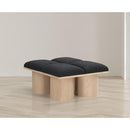 Meridian Pavilion Black Boucle Fabric Bench IMAGE 2