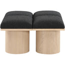 Meridian Pavilion Black Boucle Fabric Bench IMAGE 3